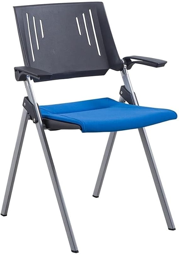 Series Folding Chair, Lightweight Folding Office Chair with Hollow Back, Comfortable Event ChairBlackBlue,10 pcs