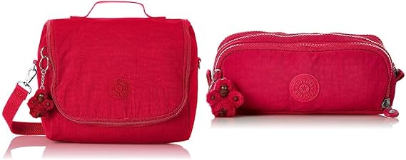 Kipling NEW KICHIROU, Large Insulated Lunch Bag, Water Repellent, 23 cm, 6 L, True Pink & GITROY, Pencil Case, 23 cm, 1 L, True Pink