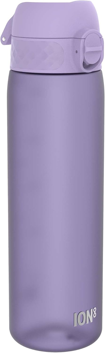 Ion8 Water Bottle, 500 ml18 oz, Leak Proof, Easy to Open, Secure Lock, Dishwasher Safe, BPA Free, Hygienic Flip Cover, Carry Handle, Fits Cup Holders, Easy Clean, Odour Free, Carbon Neutral