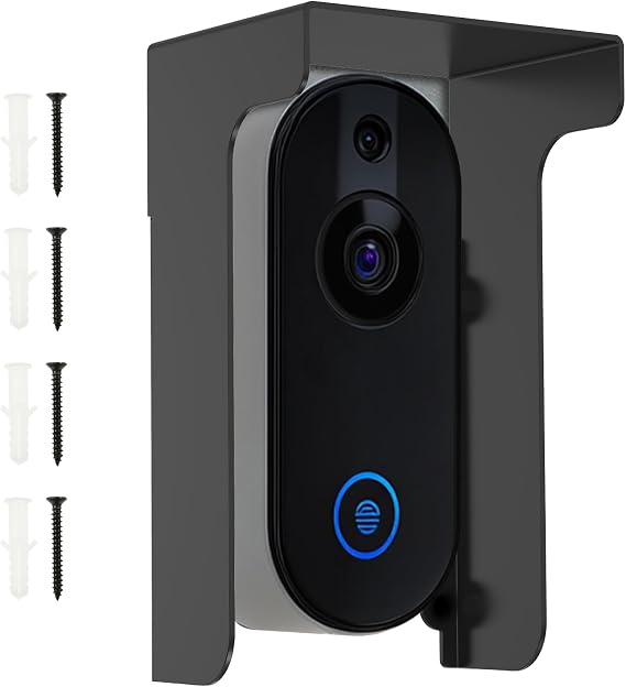 Metal Doorbell Cover, Waterproof Heat Insulation Doorbell Rain Cover, Large Ring Accessories, Anti-Glare Sun Shade for Most Doorphone