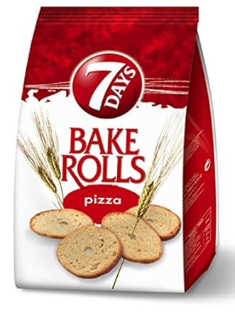 7 Days Bake Rolls From Greece with Pizza Flavor - 5 Packs X 160g (5.7 Ounches Per Pack)