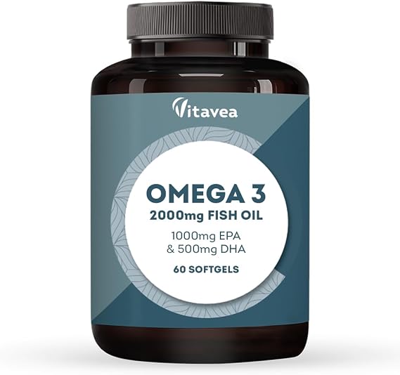 Omega 3-2000 mg - 1000mg EPA/500mg DHA - No Aftertaste - 2-Month Supply