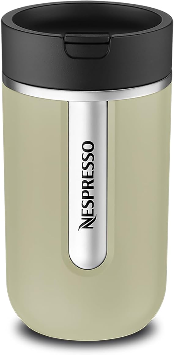 Nespresso Travel Mug Small Sage Green 300 ml Kaffeebecher to go aus Edelstahl mit Deckel hält kalt & warm für Kaffee Tee Matcha etc. auslaufsicher & spülmaschinenfest