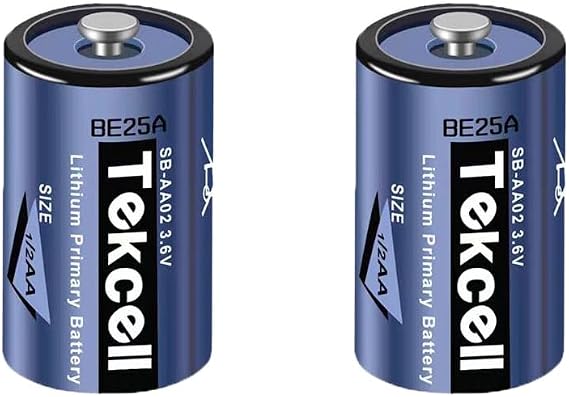 (2-Pack Tekcell SB-AA02 3.6V 1200mAh 1/2AA Non-Rechargeable Lithium Battery Replacement for LS14250 Battery (no Plug)