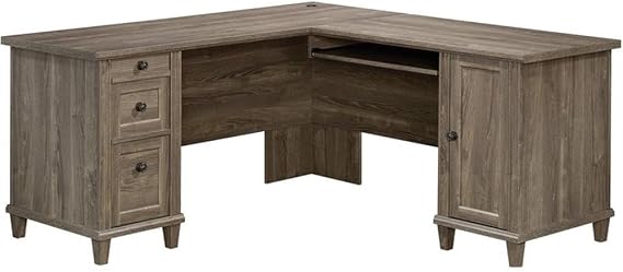Sauder Hammond Contemporary Wood L-Shape Home Office Computer Desk in Emery Oak