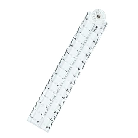 Clear Flexible Folding Ruler for Students, Teachers & Engineers 0-30cm (0-12Inch) Resin Foldable Measuring Tool for Math Drawing, Office Drafting & Craft Projects
