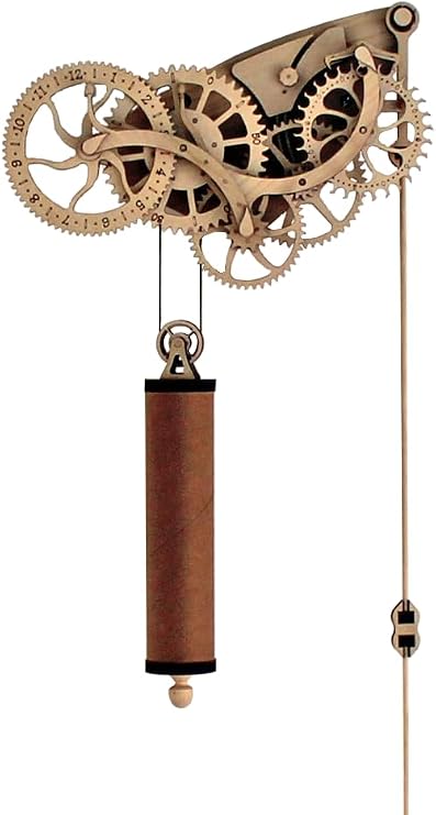 Abong Laser-Cut Mechanical Wooden Pendulum Clock - 3D Clock Puzzle Model Kit - DIY Wooden Clock Kit