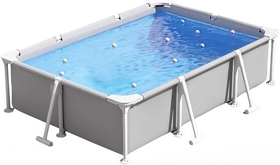 Frame Pool Outdoor Foldable Stand Swimming Pool, Ideal for Children, Adults, and Families, Sturdy Design, Foldable, Easy Storage, Drainable, No Air Pump Required for Yard Use. 3.00m x 2.01m x