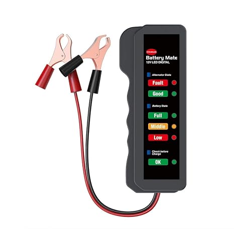 KINGBOLEN 12V Car Battery Tester & Alternator Analyzer LED