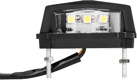 12V Motorcycle Led License Plate Light, Universal Motorbike Rear Brake Tail Light Lamp License Plate Mount White