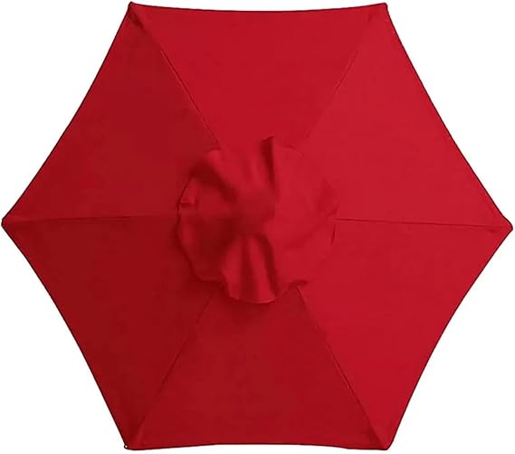 Patio Umbrella Replacement Canopy for 6/8 Ribs, 300D UV Protective and Water Resistant Patio Canopy - Premium Quality Replacement Canopy Cover(Color:Red,Size:2.7m/8 Ribs)
