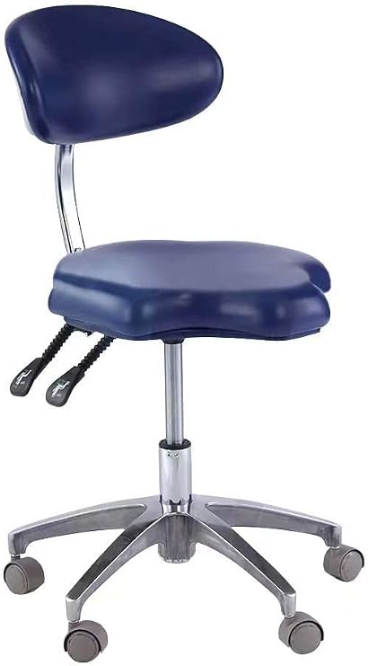 Mobile Chair Doctor's Stool Height Adjustment Portable Polygon Shape PU Leather