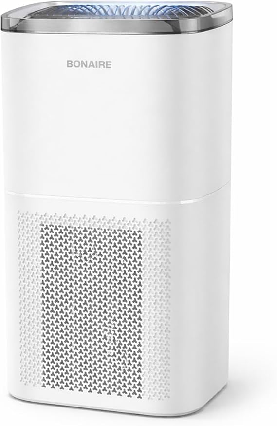 Bonaire Air Purifier for Home | for Rooms up to 1380 sqft | 3-in-1 HEPA13 Filter | Air Cleaner for Pets, Allergies Smoke & Dust | Air Purifier with Auto Mode | PM2.5 Sensor, WiFi | 27db Quiet | White
