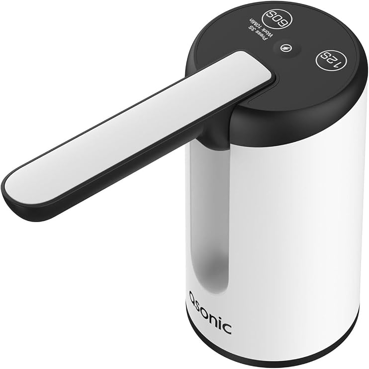 Asonic SP21 USB Şarj Edilebilir Çift Düğmeli Mini Su Pompası, 1200mAh Pilli, Beyaz