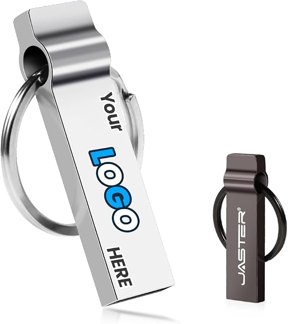 32GB 100Pcs Custom Personalized USB 2.0 Flash Drive, Customized Mini Thumb Drives Bulk, Engraved or Printed Your Text & Logo on Double-Sided Memory Sticks for Office/School/Company/Photography