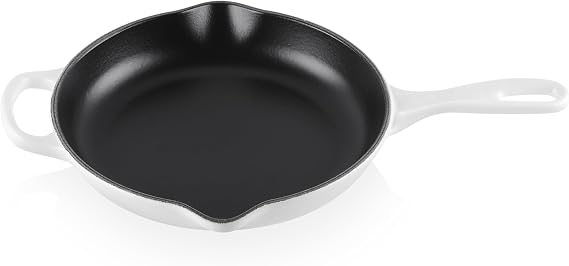 Le Creuset Enameled Cast Iron Signature Round Skillet, 9", White