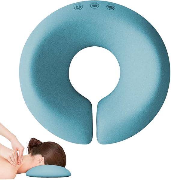Massage Pillow Face Down, Prone Pillow Massage Headrest for Bed, Comfortable Beauty P-illow, Ergonomic Face Cradle Cushion for Spa, Salons (Blue)