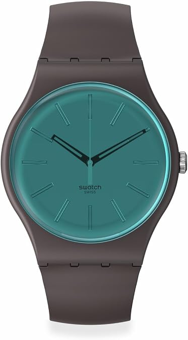 Swatch New Gent Biosourced Unisex Watch Casual Polymer Brown Quartz Waterproof Dark Duality