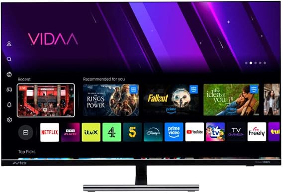 Avtex AV32TS SmartPro 32" Freely TV – Portable Full HD LED Smart TV with Freeview HD, Satellite Tuners, Wi-Fi, 12V/24V DC & AC Power – For Caravan, Motorhome, Boat, Home