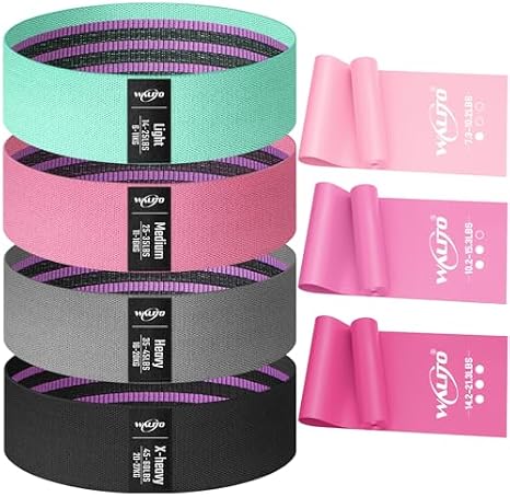 WALITO Resistance Bands and 4.9FT Yoga Bands for Women and Men, Workout Bands for Physical Therapy, Stretch, Recovery, Pilates, Rehab, Strength Training and Home Gym