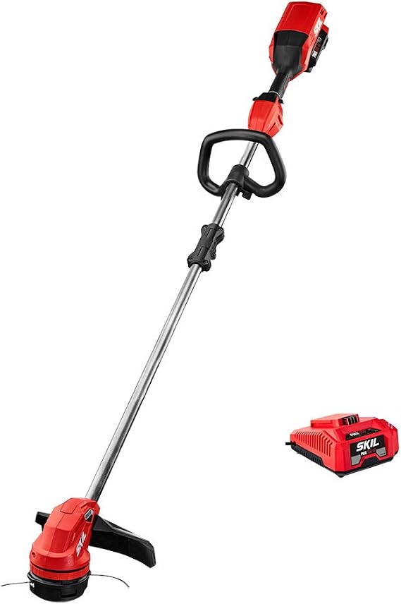 SKIL PWR CORE 40 14-Inch Brushless 40V Lightweight String Trimmer Kit with Twist Load Including 2.5Ah Battery and Auto PWR JUMP Charger - LT4818-10