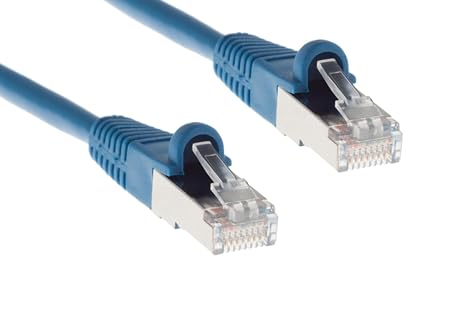 CablesAndKits Cat5e Shielded Ethernet Patch Cable, 7ft Blue STP, Snagless Half-Moon Boot, Pure Copper, T568B | Fast Gigabit Ethernet Cord | PoE+ Internet LAN Cable | 350MHz | 26AWG