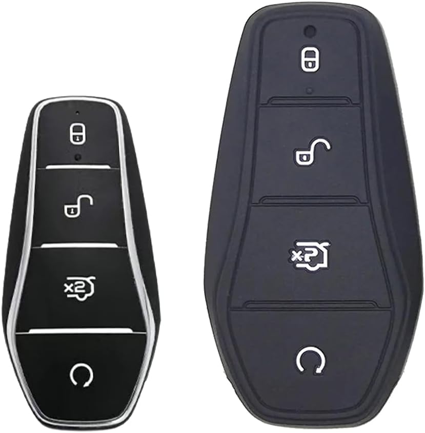 for BYD Dolphin Seal Sea Lion Seagull Flyer Frigate Destroyer Key Shell Cover Silicone Key Case Auto Key Protector (Black)