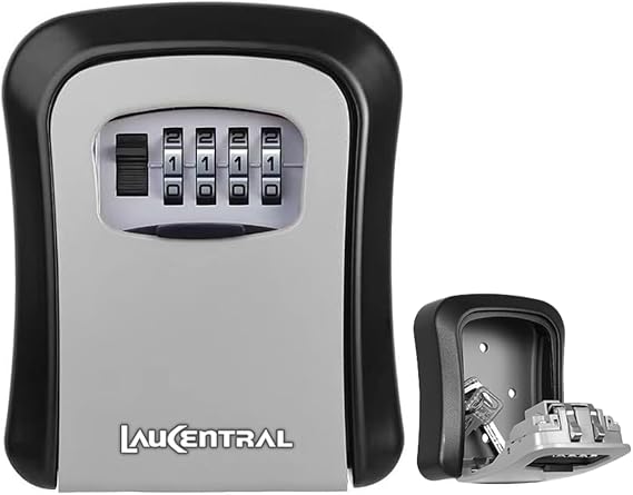 Key Safe Wall Mounted, Enhanced Security 4 Digit Combination Key Safe Lock Box Outdoor, Weatherproof, for Share & Secure Keys, For Home & Business