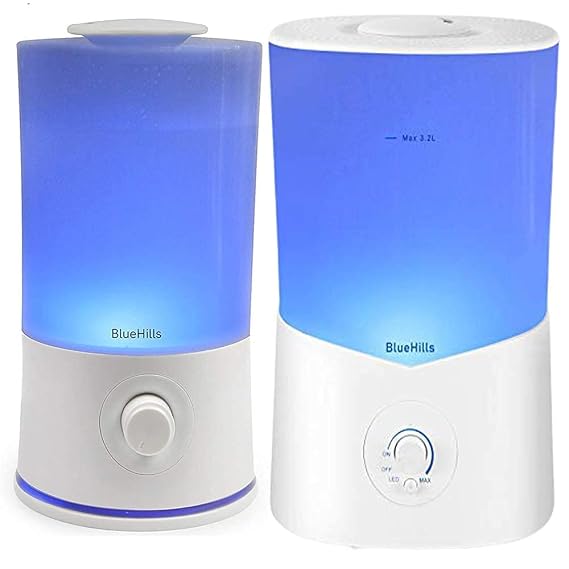 BlueHills Premium 2000 Ml and 3000 Ml Set of 2 Large Essential Oils Diffusers for Large Rooms Big Capacity Models Adjustable Cool Mist Great Gift Value Pack of 2 White