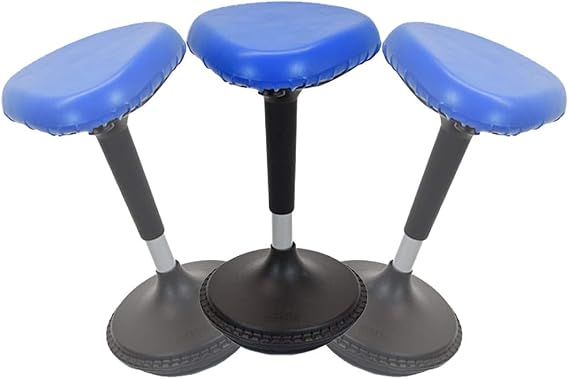 WOBBLE STOOL Standing Desk Balance Chair for Active Sitting. Tall ergonomic adjustable height swiveling leaning perch perching ergonomic sit stand high computer chair swivels 360 for adults kids
