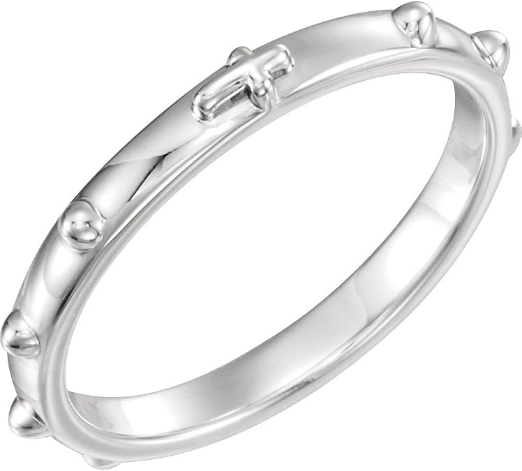 Bonyak Jewelry Sterling Silver Rosary Ring - Size 11