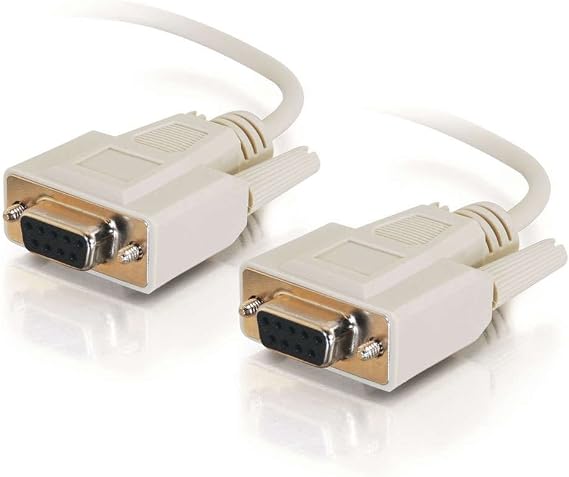C2G 10480 DB9 F/F Serial RS232 Null Modem Cable, Beige (1 Foot, 0.30 Meters)