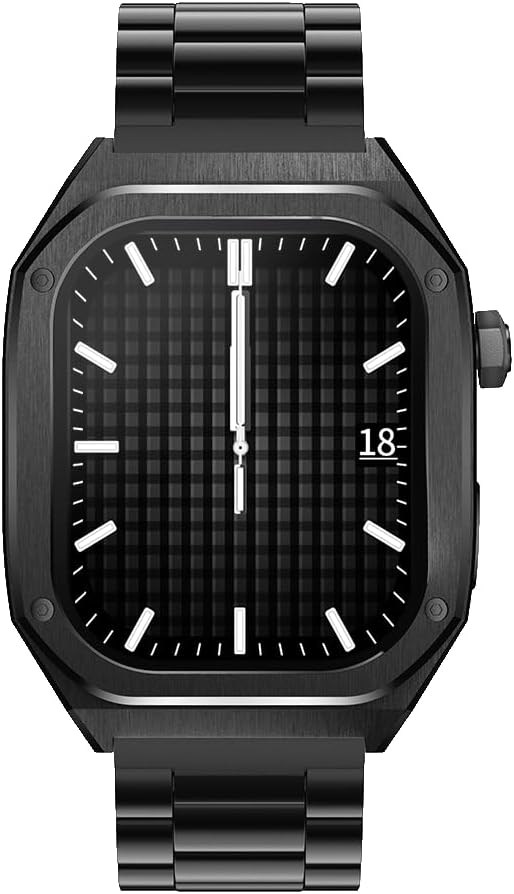 Maxcom FW65 Iron S Men's Jewellery Smartwatch - Black | 1.95" AMOLED Screen Call Function IP68 Sport Tracker 2 Straps Wvening watch