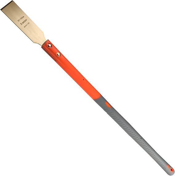 WEDO Non-Sparking Scraper with Straight Blade and Comfortable Handle,Spark-free Safety Tool,Aluminum Bronze,DIN Standard,BAM & FM Certificate,35.5"Length,902mm