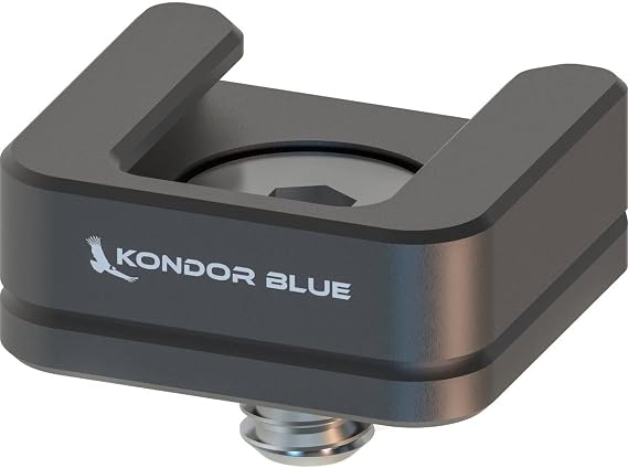 KONDOR BLUE | Cold Shoe Receiver Mount Plate | 1/4-20 Camera Accessory Cold Shoe Adapter for Microphones, Lights & Monitors, Rubber O-Ring, Ultra-Lightweight | Gray
