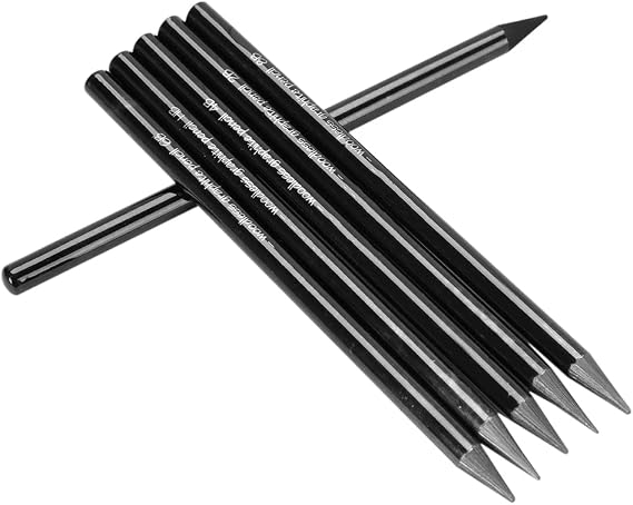 6Pcs Professional Woodless Graphite Pencil Woodless Graphite Sticks Sketching Graphite Pencils for Artists Assorted HB 2B 4B 6B 8B EE Pencil Set for Sketching Drawing Shading Charcoal Art Pencils
