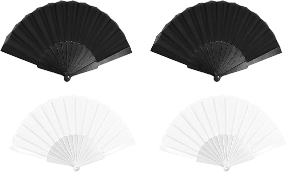 4Pcs Folding Fan, Hand Fan Folding,Hand Fans For Women Folding, For Wedding, Silk Fabric Plastic Ribs Handheld Fan,Handheld Fan Per For Mance, Dancing,Home Decoratio