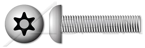 (100 pcs) 1/4"-20 X 3/4", Machine Screws, Button Head Tamper-Resistant 6Lobe Torx(r) Pin Drive, Stainless Steel, Includes Driver Bit