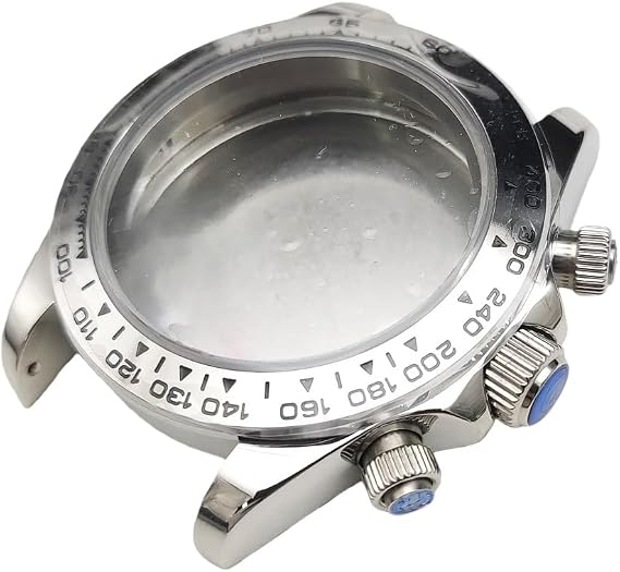 40mm Watch Case Kit, Fits VK63 VK64 Quartz Movement, Solid Back Stainless Steel Replacement Watch Mod Kit for Rolex Cosmograph Daytona