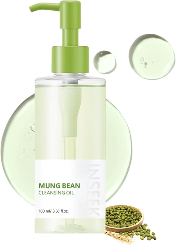 Mung Bean Cleansing Oil for Face, Korean Cleansing Oil for Deep Pore Care, Gentle Makeup Remover, Effectively Removes Eye, Face and Lip Makeup, Refreshing & No Tightness, Daily Use for Sensitive Skin