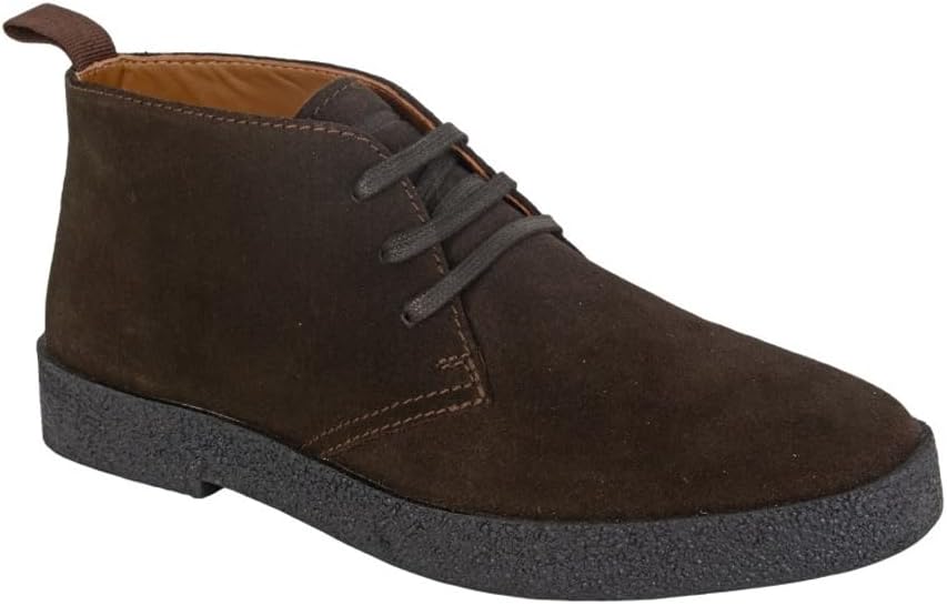 Roamers Mens Leather Desert Boots | Real Suede, Leather Lined