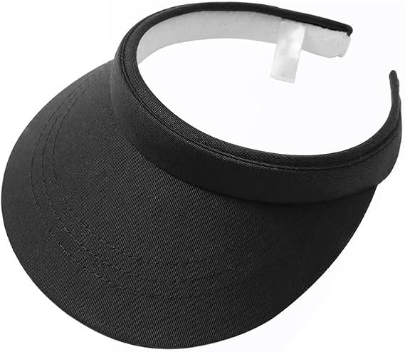 Sun Visor Hat Sports, Sun Visor Hats Women Men Clip On Wide Brim Visors Hat Outdoor Sports Golf Beach Travel Tennis Caps(Black)