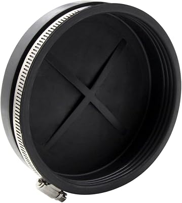 ZM Flexible PVC Pipe Cap with Stainless Steel Clamp, 1.9 Inner Diameter for 1-12 Nominal Pipe, Black 5-Inch