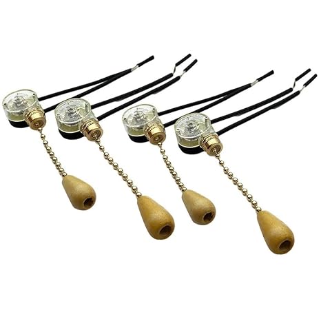 HomeSoGood Ceiling Fan Light Switch,Pull Chain Switch Control 3A/220V-250V Cord Switch Replacement Pull Chain Switch 4Pack