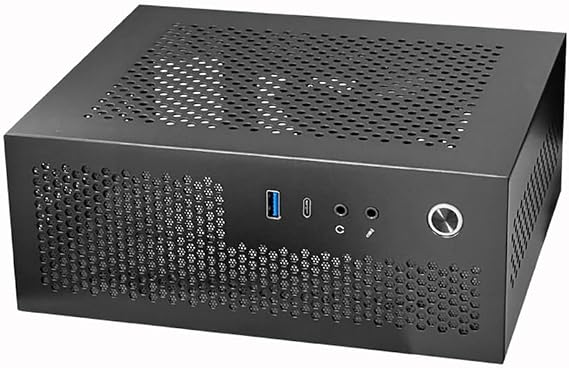 A09 HTPC Computer Case Mini ITX Gaming PC Chassis Desktop Chassis USB3.0 Type-C Computer Case Home Computer Case Durable Black