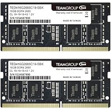 TEAMGROUP Elite DDR4 32GB Kit (2 x 16GB) 2666MHz PC4-21300 CL19 Unbuffered Non-ECC 1.2V SODIMM 260-Pin Laptop Notebook PC Computer Memory Module Ram Upgrade - TED432G2666C19DC-S01