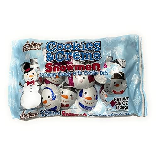 Bag Cookies & Creme Snowmen - Creamy Candy with Cookie Bits - Individually Wrapped Holiday Candy - Net Wt. 4.5 oz