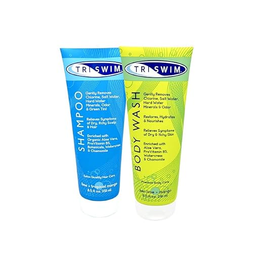 TRISWIM Swim Care Set | Chlorine Removal Shampoo & Chlorine Removal Body Wash, 8.5 fl oz Each | Aloe Vera Formula | Removes Chlorine, Restores Hair & Soothes Skin