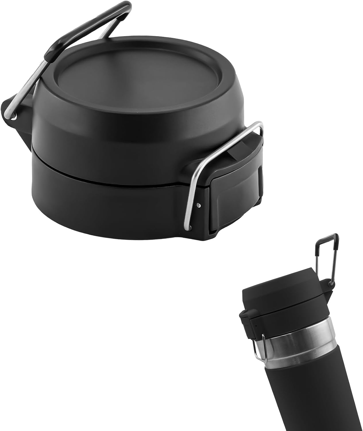 Replacement Lid for Stanley Quick Flip GO, Top Cover Compatible with Stanley Cup 24oz 36oz, One Button Water Bottle Cap for Stanley Quick Flip GO, Leakproof, BPA-Free Black