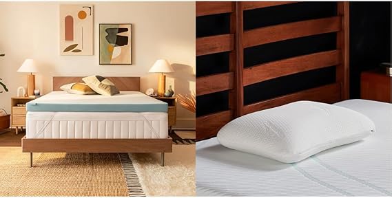 Tempur-Pedic TEMPUR-Adapt + Cooling 3-Inch Full Mattress Topper Medium Luxury Premium Foam & Memory Foam Symphony Pillow Luxury Soft Feel, Standard, White